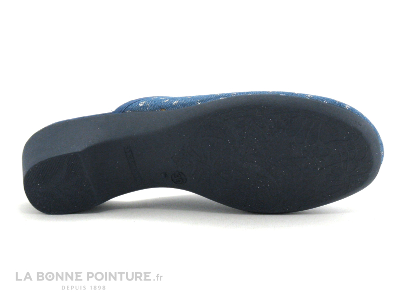 Semelflex COLETTE - Bleu Jeans - Pois Argent - Pantoufle Mule Femme 7 Semelflex COLETTE - Bleu Jeans - Pois Argent - Pantoufle Mule Femme – Image 7