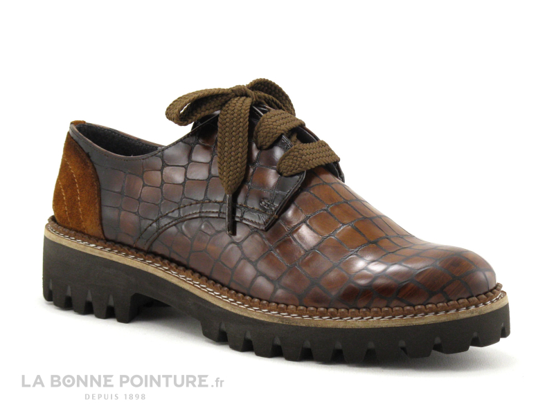 Folie's Folies COPOS Cuero - Marron Croco - Chaussure Derbi Femme 5 Folie's Folies COPOS Cuero - Marron Croco - Chaussure Derbi Femme – Image 5