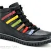 Karyoka QUINTO Noir - Oeillets Multicolores - Chaussure Montante Femme