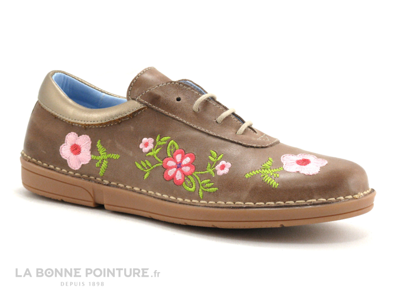 Bran's Brans 1086 - Marron - Broderies - Chaussure Basse 1 Bran's Brans 1086 - Marron - Broderies - Chaussure Basse