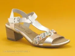 Geo Reino VUA Argent Jasmine Blanc - Sandale Femme