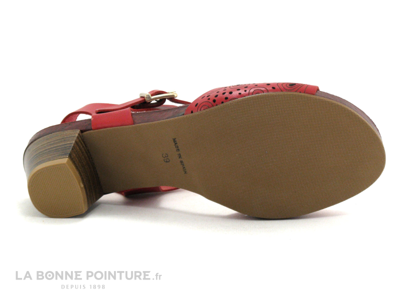Kaola 610 A Rouge - Sandale Femme Petit Talon 7 Kaola 610 A Rouge - Sandale Femme Petit Talon – Image 7