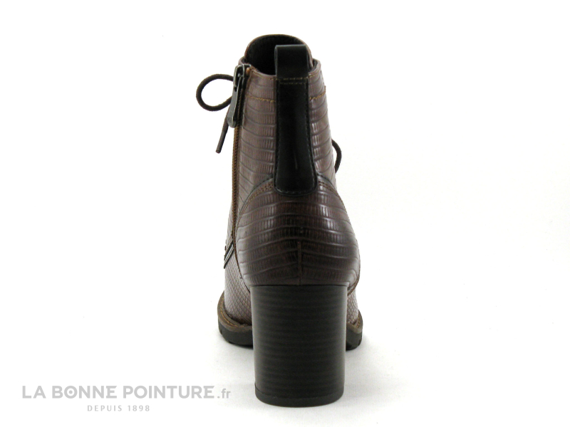 Marco Tozzi 2-25219-27 Cognac Struct - Bottine Marron Talon Large 4 Marco Tozzi 2-25219-27 Cognac Struct - Bottine Marron Talon Large – Image 4