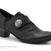 Geo Reino CESITA Fripe Noir - Escarpin Petit Talon - Bride Velcro