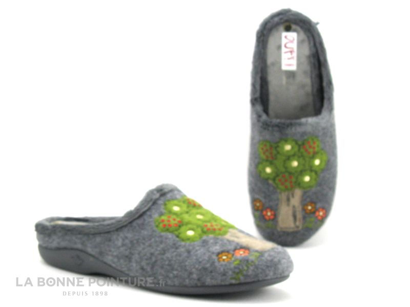 Ouf ! Ouf AGOSTINE 30547 Anthracite - Arbre - Pantoufle Mule Femme 5 Ouf ! Ouf AGOSTINE 30547 Anthracite - Arbre - Pantoufle Mule Femme – Image 5