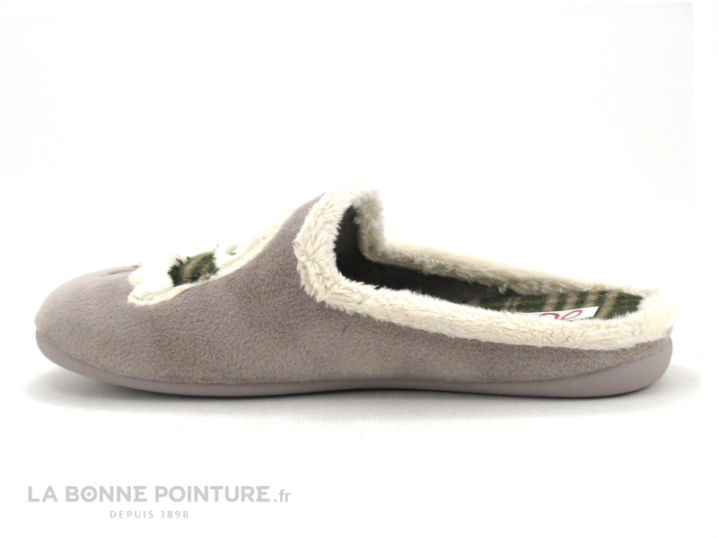 Ouf ! Ouf BROKI Gris Clair - Chouette - Pantoufle Mule Femme 2 Ouf ! Ouf BROKI Gris Clair - Chouette - Pantoufle Mule Femme – Image 2