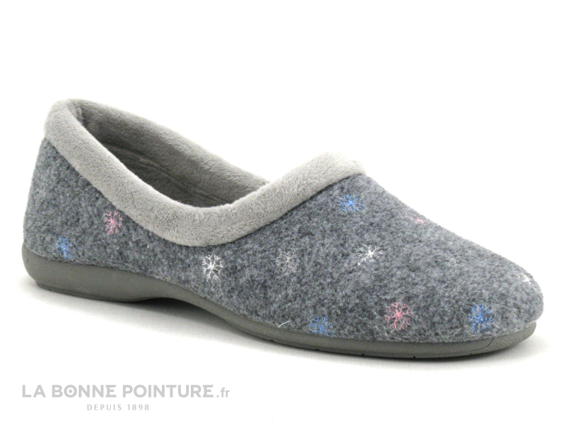 Ouf ! Ouf BLACY Gris - Flocons Brodes - Chausson Souple Femme 5 Ouf ! Ouf BLACY Gris - Flocons Brodes - Chausson Souple Femme – Image 5
