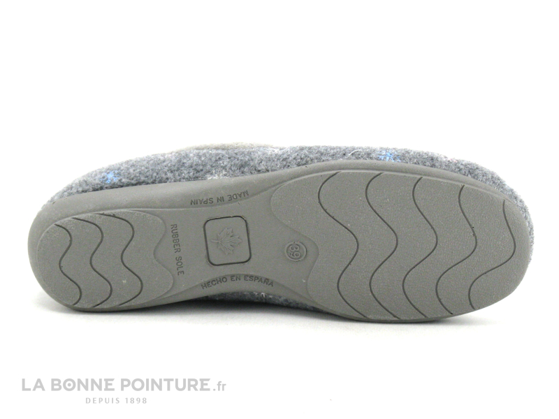 Ouf ! Ouf BLACY Gris - Flocons Brodes - Chausson Souple Femme 4 Ouf ! Ouf BLACY Gris - Flocons Brodes - Chausson Souple Femme – Image 4