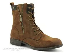 Jet'7 Jet 7 CURACAO Camel - Velours - Bottine A Lacet Femme