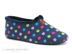 Ouf ! Ouf NADIS Marine - Pois Multicolores - Chausson Femme