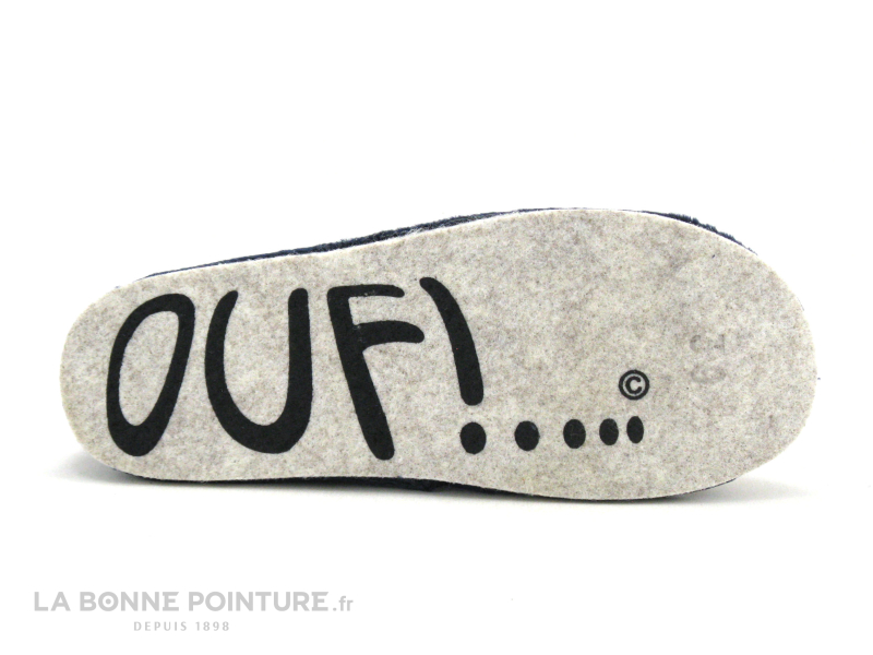 Ouf ! Ouf GISELANE Marine - Rayures Multi - Chausson Femme Semelle Feutre 4 Ouf ! Ouf GISELANE Marine - Rayures Multi - Chausson Femme Semelle Feutre – Image 4