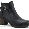 Jordana 59 Negro - Bottine Cuir Noir Talon Epais - Fermeture Zip