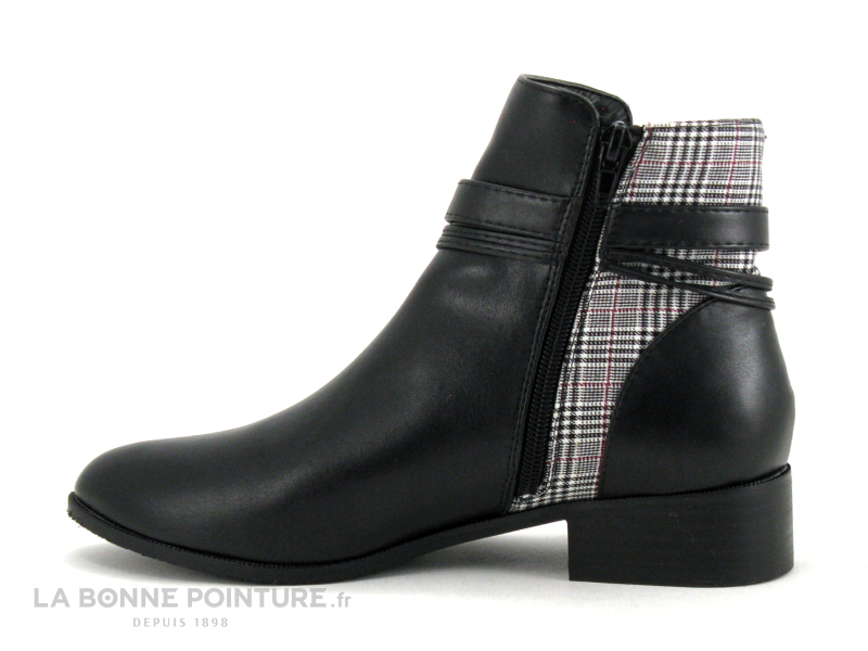 The Divine Factory QL4732 Noir - Prince De Galles - Boots Avec Zip 2 The Divine Factory QL4732 Noir - Prince De Galles - Boots Avec Zip – Image 2