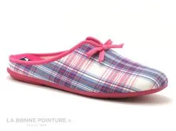 ZEL'S Zels 4276 - Fuchsia Carreaux - Pantoufle Mule Femme