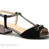 Brenda Zaro F3257 ZOE Noir Anthracite - Nu-pieds Bride Salome
