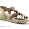Valeria's Valerias 5090 Taupe - Bronze - Fleurs Relief - Sandale Femme