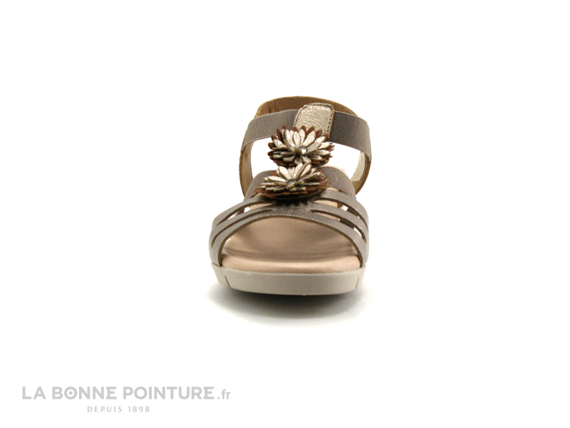 Valeria's Valerias 5090 Taupe - Bronze - Fleurs Relief - Sandale Femme 2 Valeria's Valerias 5090 Taupe - Bronze - Fleurs Relief - Sandale Femme – Image 2