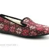 RYB 277003 Bordeaux Rose - Fleurs - Chausson Femme Interieur Fourre