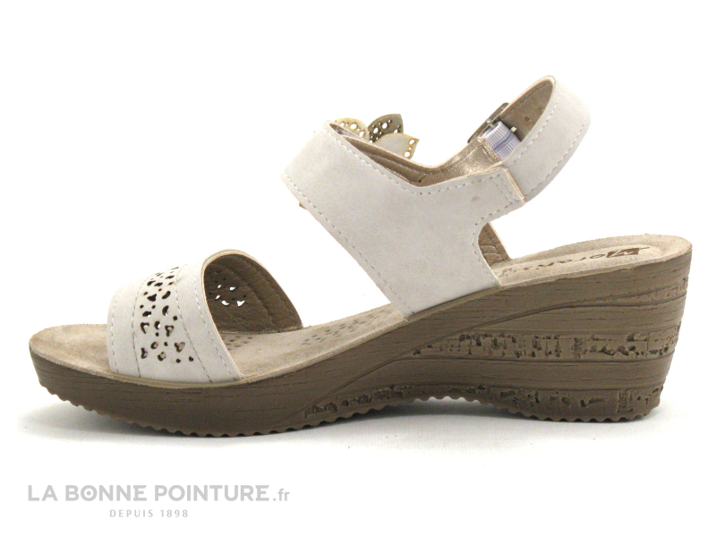 Moran's Morans MECHE 26132 Ecru - Sandale Compensee Bride Ajouree 2 Moran's Morans MECHE 26132 Ecru - Sandale Compensee Bride Ajouree – Image 2