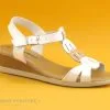 Jordana 2323 - Blanc - Argent - Sandale Compensee Femme