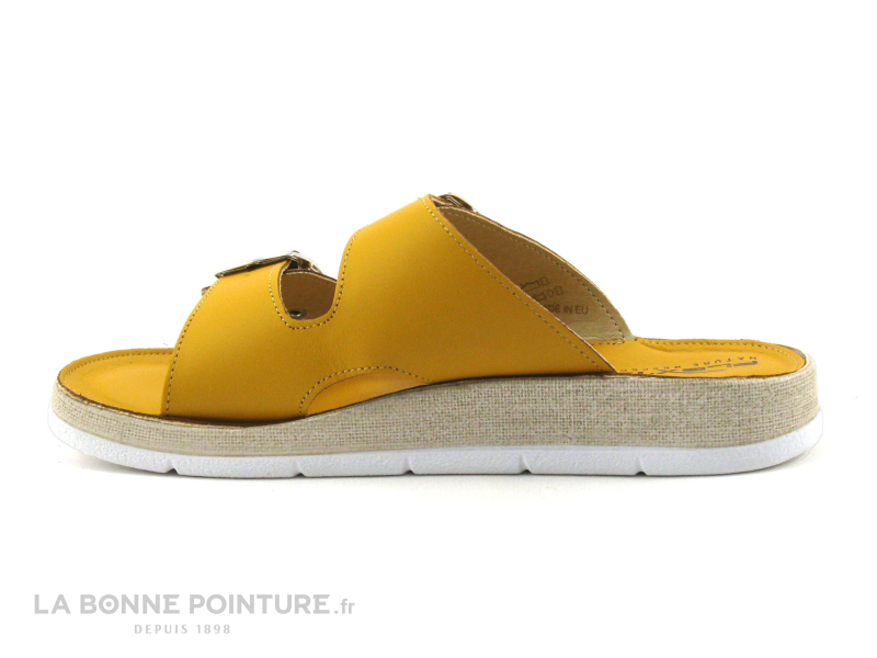 Patrizia Flex Is PERASA Senape - Mule Reglable Femme Cuir Jaune 3 Patrizia Flex Is PERASA Senape - Mule Reglable Femme Cuir Jaune – Image 3