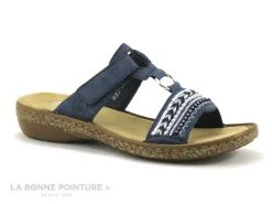 Rieker 628M6-14 Baltik - Mule Femme Bleu Marine - Bride Reglable