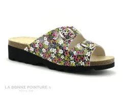 Artika GADIN Margy Yellow - Fleurs Multicolores - Mule Confort F