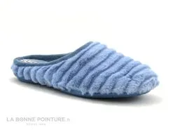 Ouf ! Ouf Tempo TELNET Ciel - Pantoufle Peluche Bleue - Femme