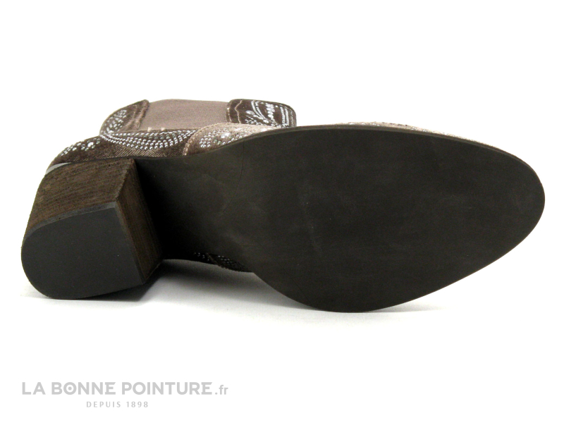 Alma En Pena I18287 - Velours Taupe - Perles - Boots Western Talon 7 Alma En Pena I18287 - Velours Taupe - Perles - Boots Western Talon – Image 7