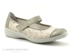 Remonte R7627-93 - Ballerine Beige Et Fleurie Avec Bride Velcro
