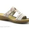 Rieker 608M6-31 Rose - Mule Femme Avec Bride Velcro