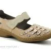 Rieker 41369-60 Beige - Chaussure Femme Avec Bride Velcro