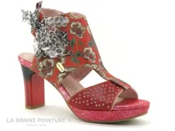 Laura Vita HICAO Rouge - Sandale Talon Haut - Ruban