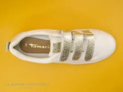 Tamaris 1-24712-28 White Lt Gold - Basket Femme 3 Velcros -Magasin De Chaussures cd24607c73b9e66c561f35ea11d5d5ef img 7382.jpg 168444