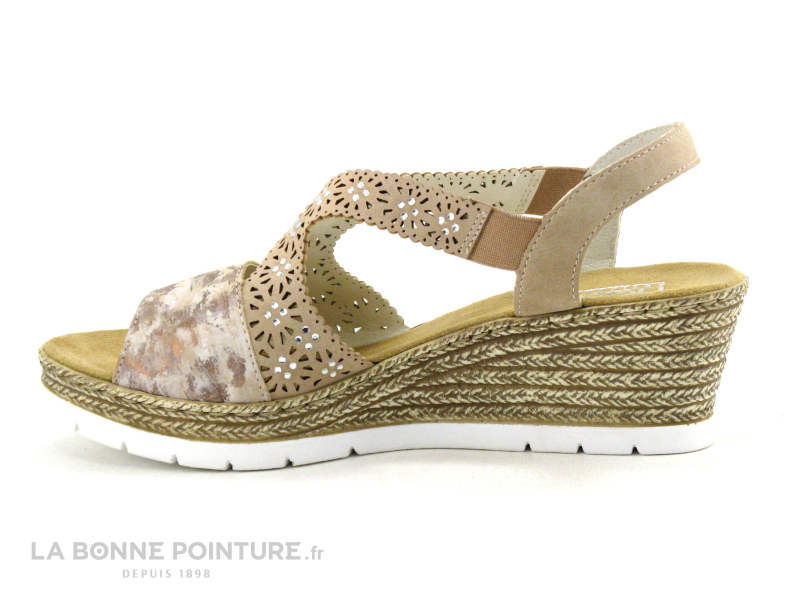 Rieker 61916-31 - Sandale Rose Avec Talon Compense 3 Rieker 61916-31 - Sandale Rose Avec Talon Compense – Image 3