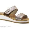Fly Flot FUBBU Marron Argent Ecailles - Mule Femme Avec Velcro