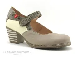 Alce Shoes 9809 Beige - Escarpin Petit Talon - Bride Velcro