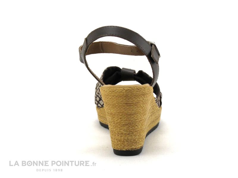 Tamaris 1-28346-20 Chocolate-Dots - Nu-pieds Talon Compense 4 Tamaris 1-28346-20 Chocolate-Dots - Nu-pieds Talon Compense – Image 4