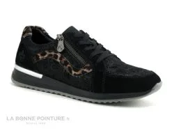 Rieker N7033-00 Noir - Leopard - Basket Mode Femme