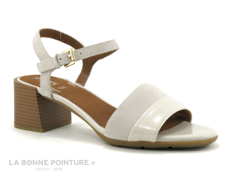 Geox D35RLB New Marykarmen - Off White - Sandale Femme Talon Epais 1 Geox D35RLB New Marykarmen - Off White - Sandale Femme Talon Epais