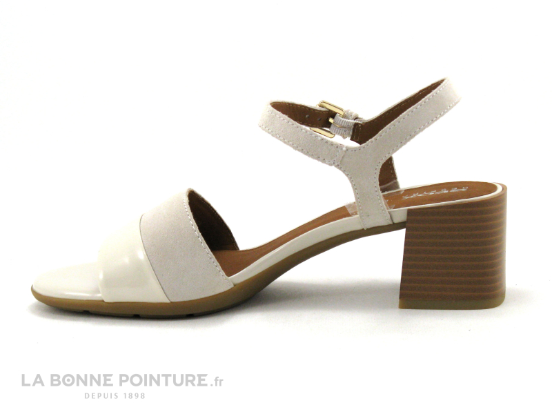 Geox D35RLB New Marykarmen - Off White - Sandale Femme Talon Epais 3 Geox D35RLB New Marykarmen - Off White - Sandale Femme Talon Epais – Image 3