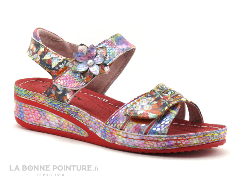 Laura Vita JACDISO 03 Rouge - Sandale Femme Avec Bride Velcro 1 Laura Vita JACDISO 03 Rouge - Sandale Femme Avec Bride Velcro