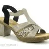 Rieker 665K3-60 - Gris - Noir - Sandale A Talon Femme