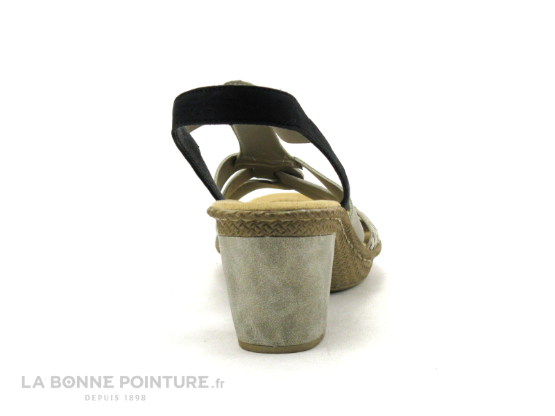 Rieker 665K3-60 - Gris - Noir - Sandale A Talon Femme 4 Rieker 665K3-60 - Gris - Noir - Sandale A Talon Femme – Image 4