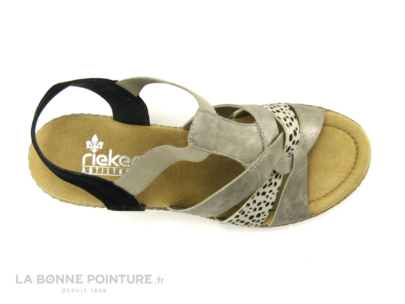 Rieker 665K3-60 - Gris - Noir - Sandale A Talon Femme 6 Rieker 665K3-60 - Gris - Noir - Sandale A Talon Femme – Image 6