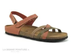 Inter-bios Inter Bios 7133 Brique Kaki Beige - Sandale Femme Semelle Liege