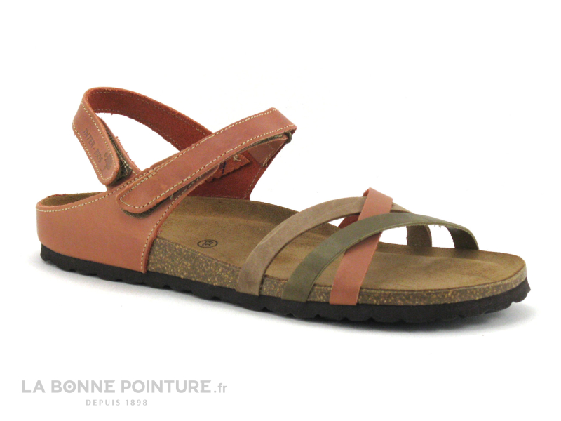 Inter-bios Inter Bios 7133 Brique Kaki Beige - Sandale Femme Semelle Liege 1 Inter-bios Inter Bios 7133 Brique Kaki Beige - Sandale Femme Semelle Liege