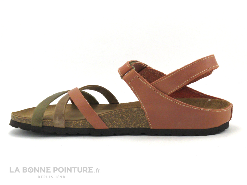 Inter-bios Inter Bios 7133 Brique Kaki Beige - Sandale Femme Semelle Liege 3 Inter-bios Inter Bios 7133 Brique Kaki Beige - Sandale Femme Semelle Liege – Image 3