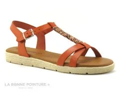 Eva Frutos 1113 Corail - Serpent - Sandale Femme Bride Salome