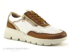 The Divine Factory JC4812 Camel - Blanc - Basket Compensee Avec Zip
